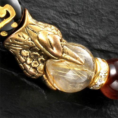 梵字 金針水晶わしづかみブレス 梵字 お守りカード付き 送料無料-1