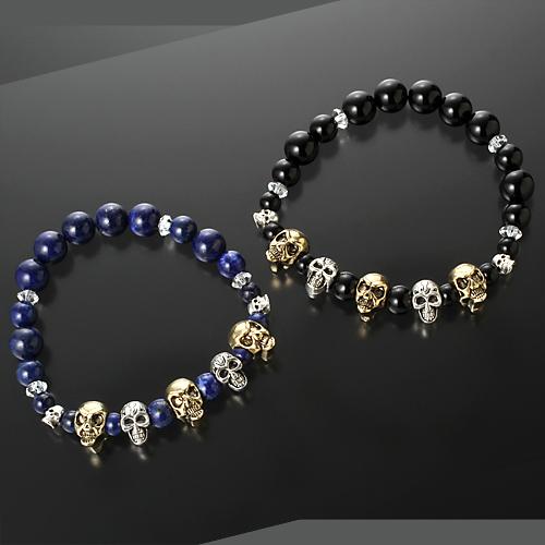 どくろパワー天然石ブレス ミラクル パワーカード付き 送料無料-1