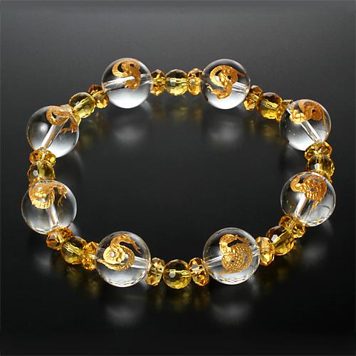 オール蛇の大金運ブレス へびの皮お守り付き 送料無料-1