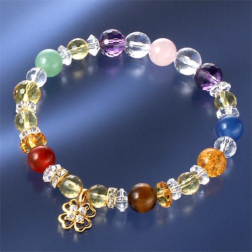 四つ葉のクローバー カラフルブレス ラッキー 幸せカード付き 送料無料-1