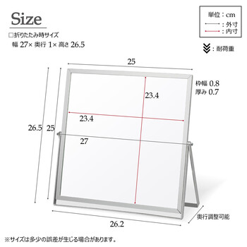 清潔感のあるアルミフレーム卓上ミラー Lサイズ 送料無料-11