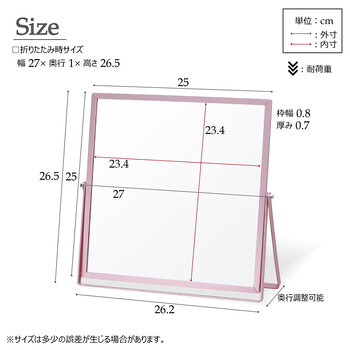 清潔感のあるアルミフレーム卓上ミラー Lサイズ 送料無料-12