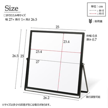 清潔感のあるアルミフレーム卓上ミラー Lサイズ 送料無料-13