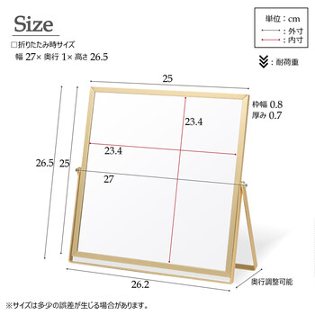 清潔感のあるアルミフレーム卓上ミラー Lサイズ 送料無料-14