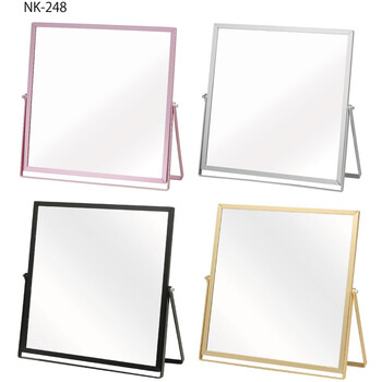 清潔感のあるアルミフレーム卓上ミラー Lサイズ 送料無料-4