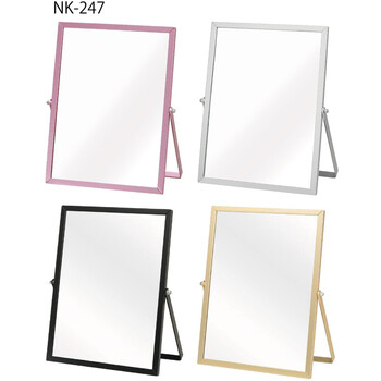 清潔感のあるアルミフレーム卓上ミラー Mサイズ 送料無料-4