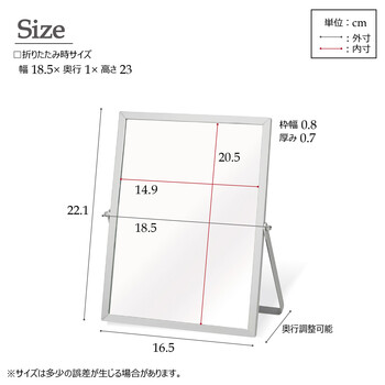 清潔感のあるアルミフレーム卓上ミラー Mサイズ 送料無料-8