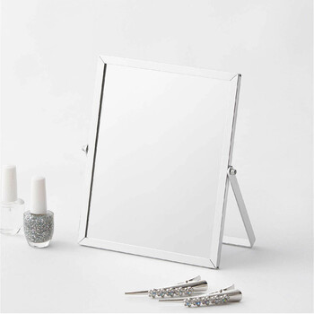 清潔感のあるアルミフレーム卓上ミラー Sサイズ 送料無料-5