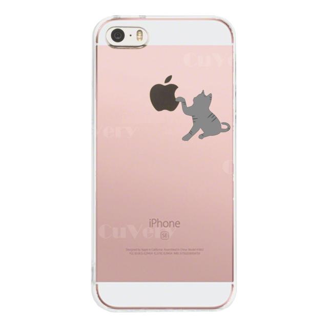 iPhone5 iPhone5s ケース クリア ねこ 猫 どら猫 リンゴきになる スマホケース ハード スマホケース ハード 送料無料-2