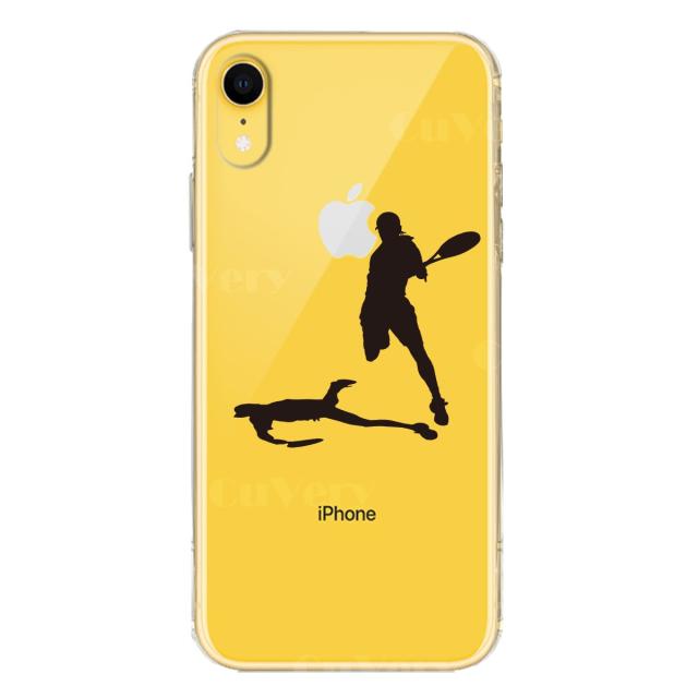 iPhoneXR ケース クリア ソフト テニス スマッシュ スマホケース ワイヤレス充電対応 ソフトスマホケース 送料無料-3