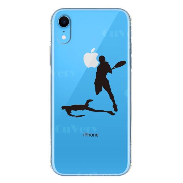 iPhoneXR ケース クリア ソフト テニス スマッシュ スマホケース ワイヤレス充電対応 ソフトスマホケース 送料無料-4