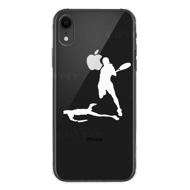 iPhoneXR ケース クリア ソフト テニス スマッシュ ホワイト スマホケース ワイヤレス充電対応 ソフトスマホケース 送料無料-5