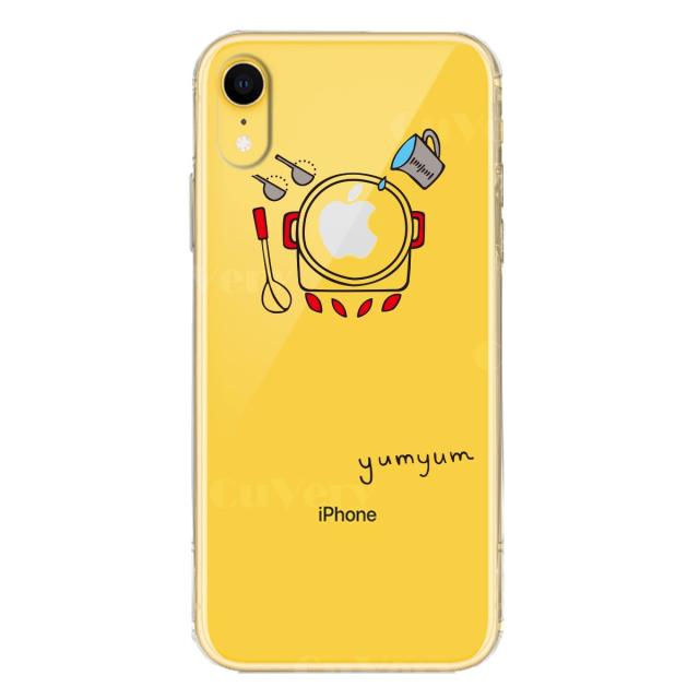 iPhoneXR ケース クリア ソフト yumyum 3 スマホケース ワイヤレス充電対応 ソフトスマホケース 送料無料-3