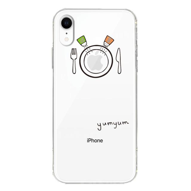 iPhoneXR ケース クリア ソフト yumyum お食事 スマホケース ワイヤレス充電対応 ソフトスマホケース 送料無料-1