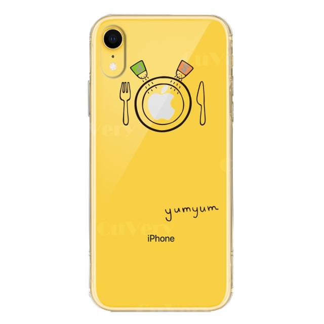 iPhoneXR ケース クリア ソフト yumyum お食事 スマホケース ワイヤレス充電対応 ソフトスマホケース 送料無料-3