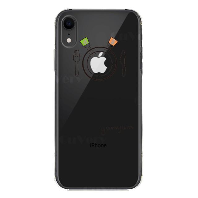 iPhoneXR ケース クリア ソフト yumyum お食事 スマホケース ワイヤレス充電対応 ソフトスマホケース 送料無料-5