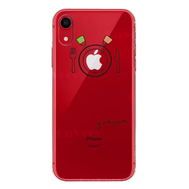 iPhoneXR ケース クリア ソフト yumyum お食事 スマホケース ワイヤレス充電対応 ソフトスマホケース 送料無料-6