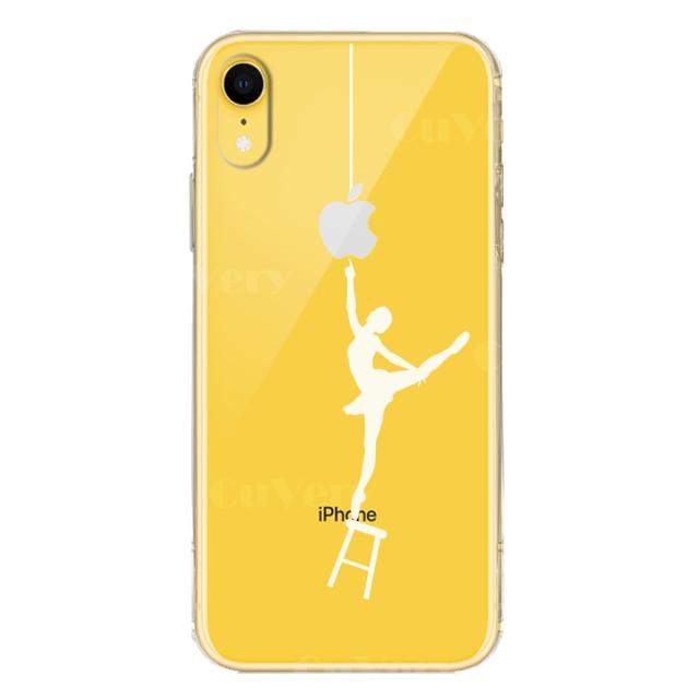 iPhoneXR ケース クリア ソフト バレエ ホワイト スマホケース ワイヤレス充電対応 ソフトスマホケース 送料無料-3