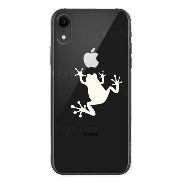 iPhoneXR ケース クリア ソフト カエル 蛙 ホワイト スマホケース ワイヤレス充電対応 ソフトスマホケース 送料無料-5