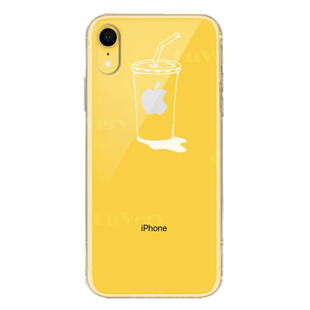 iPhoneXR ケース クリア ソフト アップルジュース ホワイト スマホケース ワイヤレス充電対応 ソフトスマホケース 送料無料-3