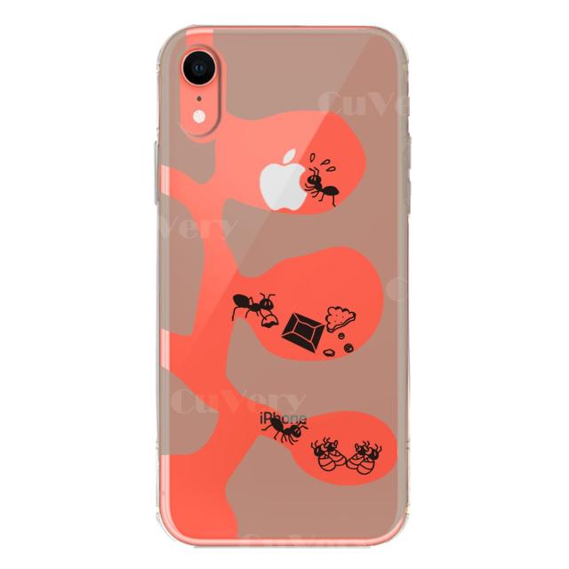 iPhoneXR ケース クリア ソフト ありの巣 スマホケース ワイヤレス充電対応 ソフトスマホケース 送料無料-2