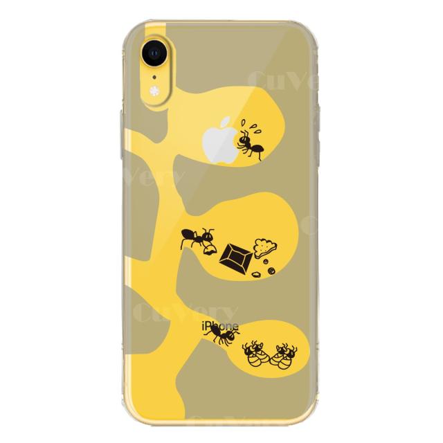 iPhoneXR ケース クリア ソフト ありの巣 スマホケース ワイヤレス充電対応 ソフトスマホケース 送料無料-3