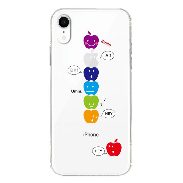 iPhoneXR ケース クリア ソフト APPLE FACE スマホケース ワイヤレス充電対応 ソフトスマホケース 送料無料-1