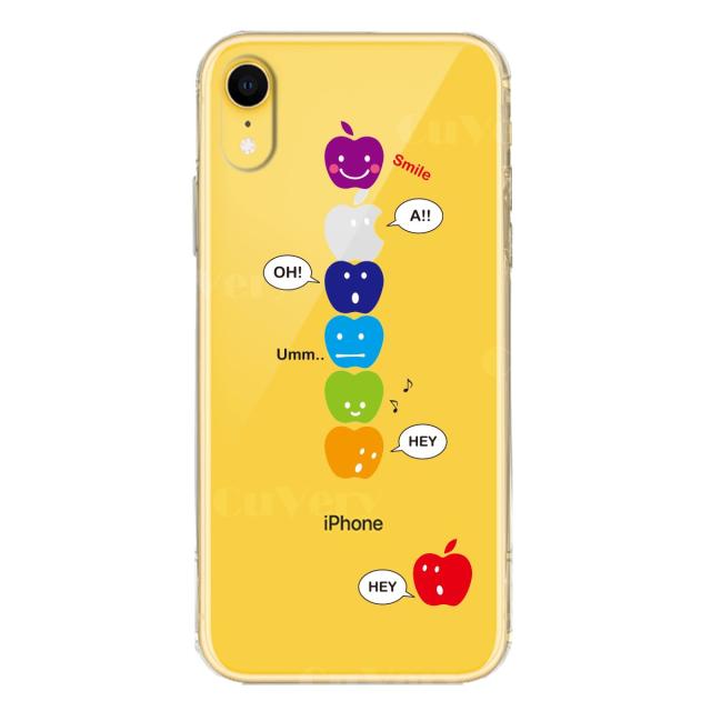 iPhoneXR ケース クリア ソフト APPLE FACE スマホケース ワイヤレス充電対応 ソフトスマホケース 送料無料-3