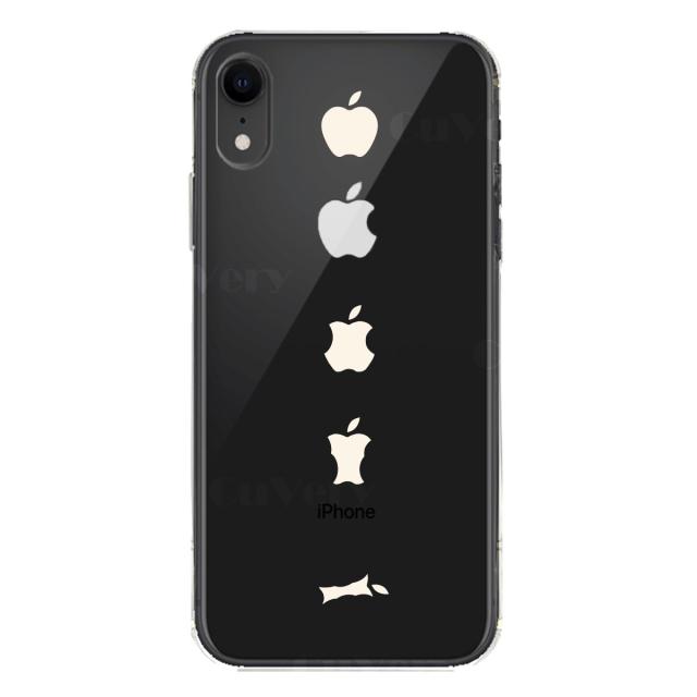 iPhoneXR ケース クリア ソフト 食べられるリンゴ ホワイト スマホケース ワイヤレス充電対応 ソフトスマホケース 送料無料-5