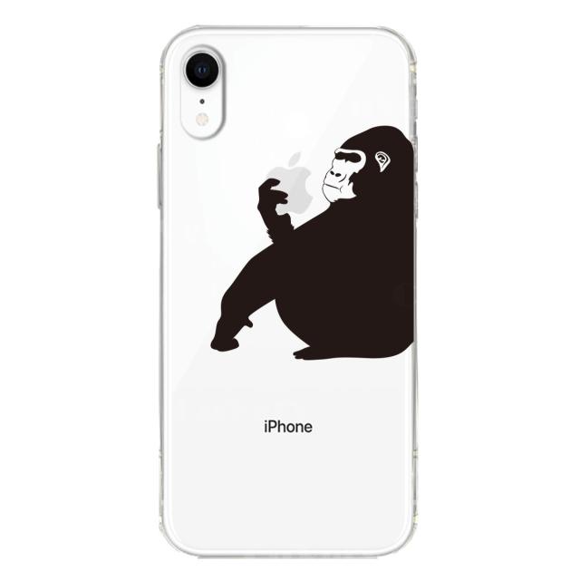iPhoneXR ケース クリア ソフト ゴリラ 動物 スマホケース ワイヤレス充電対応 ソフトスマホケース 送料無料-1