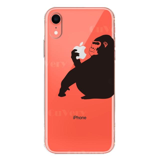 iPhoneXR ケース クリア ソフト ゴリラ 動物 スマホケース ワイヤレス充電対応 ソフトスマホケース 送料無料-2