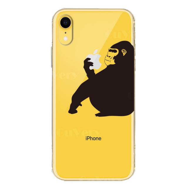 iPhoneXR ケース クリア ソフト ゴリラ 動物 スマホケース ワイヤレス充電対応 ソフトスマホケース 送料無料-3