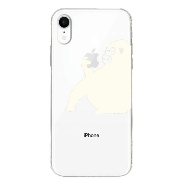 iPhoneXR ケース クリア ソフト ゴリラ ホワイト スマホケース ワイヤレス充電対応 ソフトスマホケース 送料無料-1