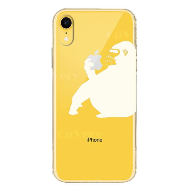iPhoneXR ケース クリア ソフト ゴリラ ホワイト スマホケース ワイヤレス充電対応 ソフトスマホケース 送料無料-3