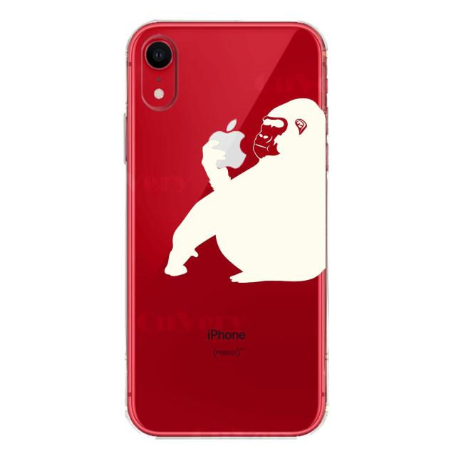 iPhoneXR ケース クリア ソフト ゴリラ ホワイト スマホケース ワイヤレス充電対応 ソフトスマホケース 送料無料-6