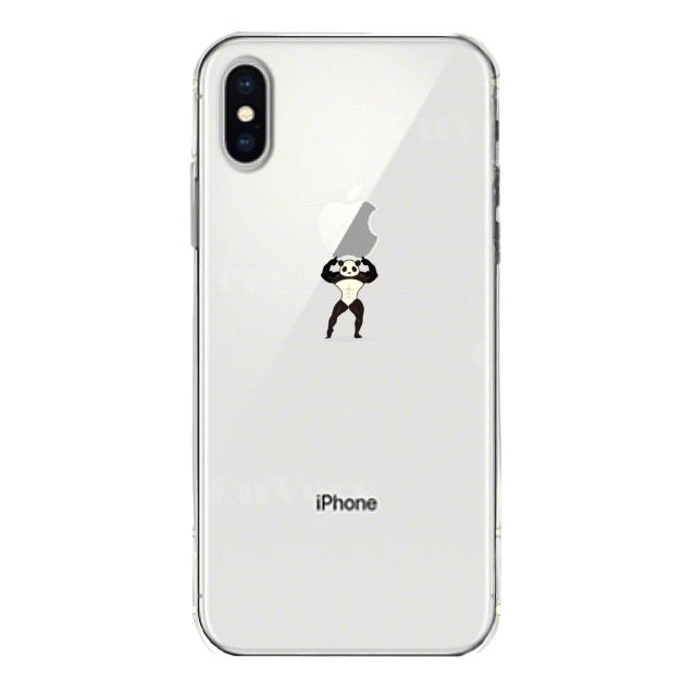 iPhoneX ケース iPhoneXS ケース ソフト パンダ 重量挙げ まっちょ 感 スマホケース ソフトスマホケース 送料無料-3