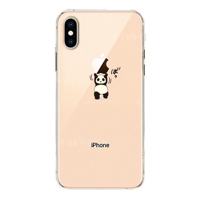 iPhoneX ケース iPhoneXS ケース ソフト パンダ 重量挙げ 努力感 スマホケース ソフトスマホケース 送料無料-1