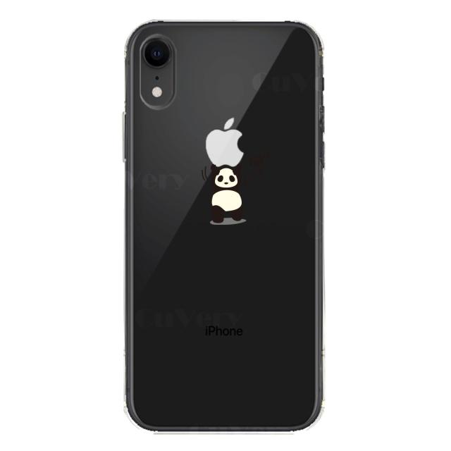 iPhoneXR ケース クリア ソフト パンダ 重量挙げ 努力感 スマホケース ワイヤレス充電対応 ソフトスマホケース 送料無料-5