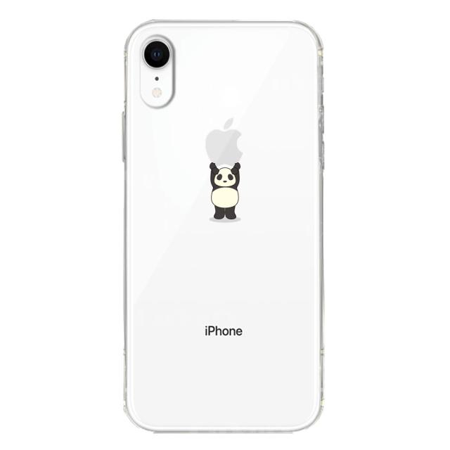 iPhoneXR ケース クリア ソフト パンダ 重量挙げ 並感 スマホケース ワイヤレス充電対応 ソフトスマホケース 送料無料-1
