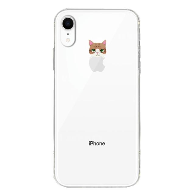iPhoneXR ケース クリア ソフト のっかり ネコ 3 スマホケース ワイヤレス充電対応 ソフトスマホケース 送料無料-1