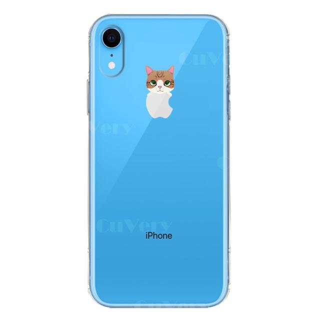 iPhoneXR ケース クリア ソフト のっかり ネコ 3 スマホケース ワイヤレス充電対応 ソフトスマホケース 送料無料-4