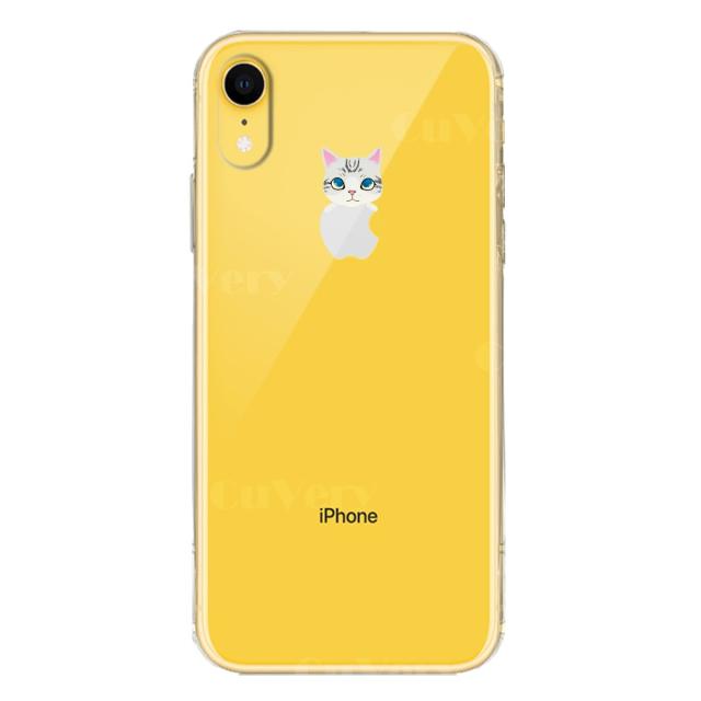iPhoneXR ケース クリア ソフト のっかり ネコ 2 スマホケース ワイヤレス充電対応 ソフトスマホケース 送料無料-3