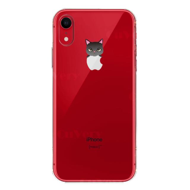 iPhoneXR ケース クリア ソフト のっかり ネコ 1 スマホケース ワイヤレス充電対応 ソフトスマホケース 送料無料-6