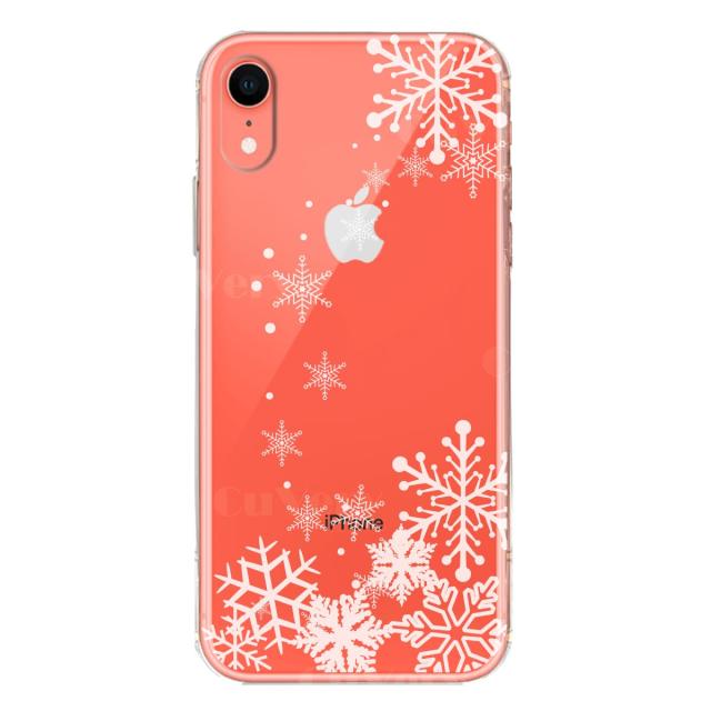 iPhoneXR ケース クリア ソフト 雪の結晶 スマホケース ワイヤレス充電対応 ソフトスマホケース 送料無料-2