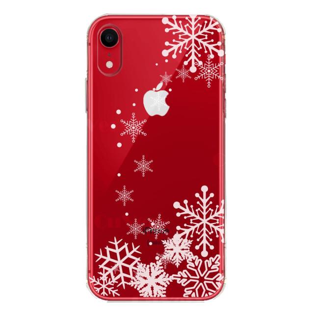 iPhoneXR ケース クリア ソフト 雪の結晶 スマホケース ワイヤレス充電対応 ソフトスマホケース 送料無料-6