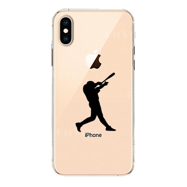 iPhoneX ケース iPhoneXS ケース ソフト 野球 バッター スマホケース ソフトスマホケース 送料無料-1