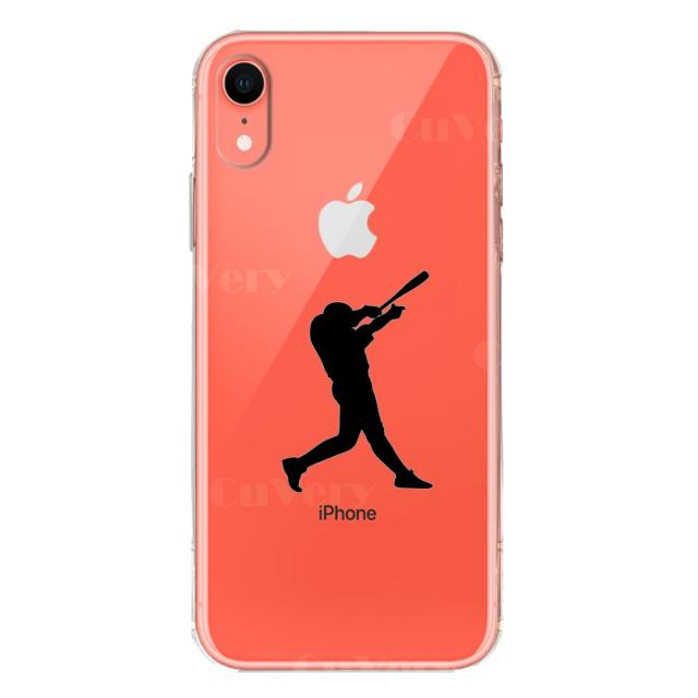 iPhoneXR ケース クリア ソフト 野球 バッター スマホケース ワイヤレス充電対応 ソフトスマホケース 送料無料-2