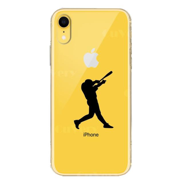 iPhoneXR ケース クリア ソフト 野球 バッター スマホケース ワイヤレス充電対応 ソフトスマホケース 送料無料-3