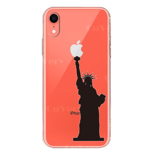 iPhoneXR ケース クリア ソフト 自由の女神 スマホケース ワイヤレス充電対応 ソフトスマホケース 送料無料-2