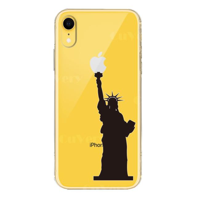 iPhoneXR ケース クリア ソフト 自由の女神 スマホケース ワイヤレス充電対応 ソフトスマホケース 送料無料-3